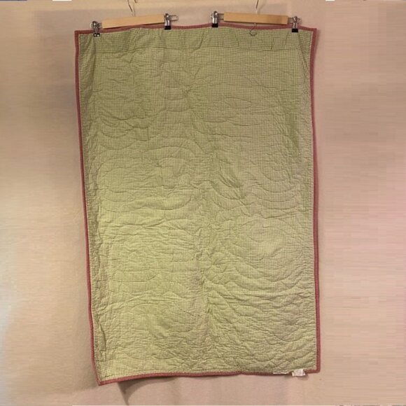 Pottery Barn Kids cotton applique gingham Alphabet Soup ABC crib baby quilt - Picture 2 of 15